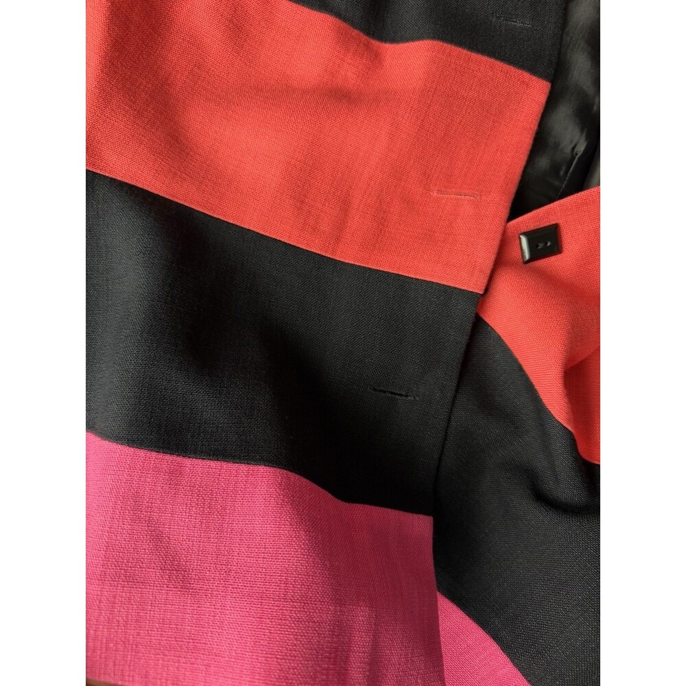 Summer Office Business Women Blazer Top Jacket Linen 10 Colorblock 90’s Y2K VTG - Picture 9 of 9